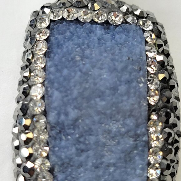 Silver Druzy and Marcasite Pendant - Picture 5 of 14